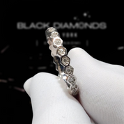 1.0 Ct Round Cut D Color Diamond Honeycomb Shape Wedding Band-Black Diamonds New York