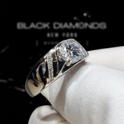 1.0 Ct Round Cut Diamond Mens Ring-Black Diamonds New York