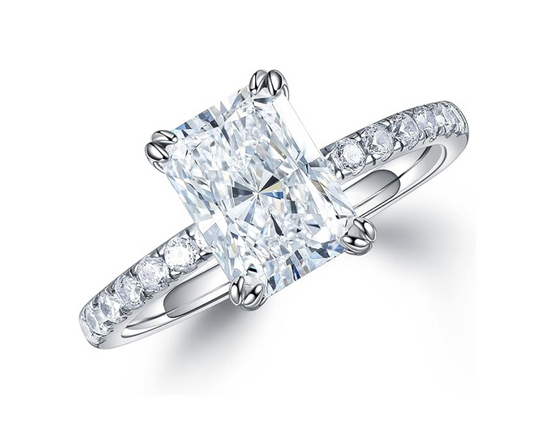 Elegant 3.0ct Radiant Cut Lab Grown Diamond Engagement Ring