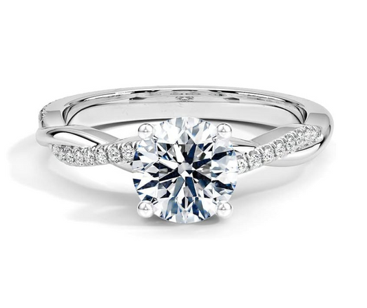Twist 1.25ct Round Cut Diamond Promise Ring-Black Diamonds New York