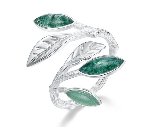 Spring in the Air Leaves Ring-Black Diamonds New York