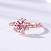 10k Rose Gold Morganite Gemstone Engagement Ring-Black Diamonds New York