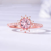 10k Rose Gold Morganite Gemstone Engagement Ring-Black Diamonds New York