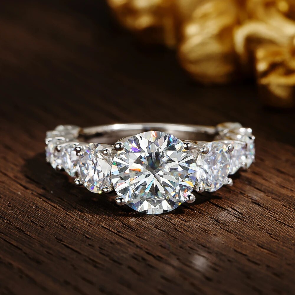 8.9 Ctw Round Diamond Engagement Ring Set-Black Diamonds New York