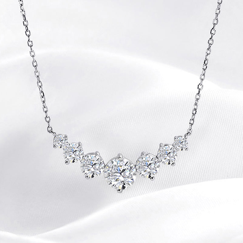 Simple Smile Seven Princess 1.7ct Diamond Necklace-Black Diamonds New York
