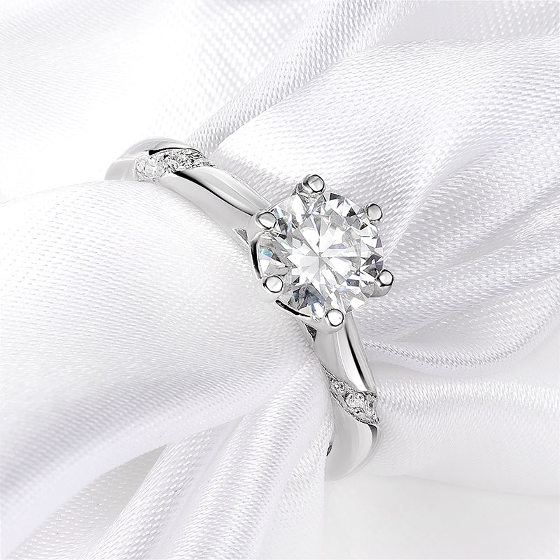 3.0 Ct Round Diamond Solitaire Engagement Ring-Black Diamonds New York