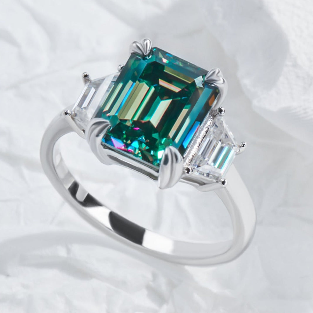 4.0 Ct Emerald Cut Diamond Engagement Ring-Black Diamonds New York