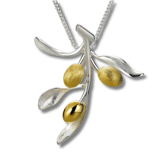 Olive Leaves and Fruits Necklace-Black Diamonds New York