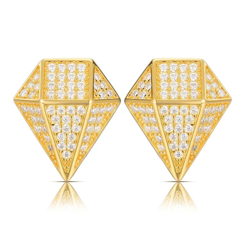 Diamond Rhombus Hip-Hop Earrings-Black Diamonds New York