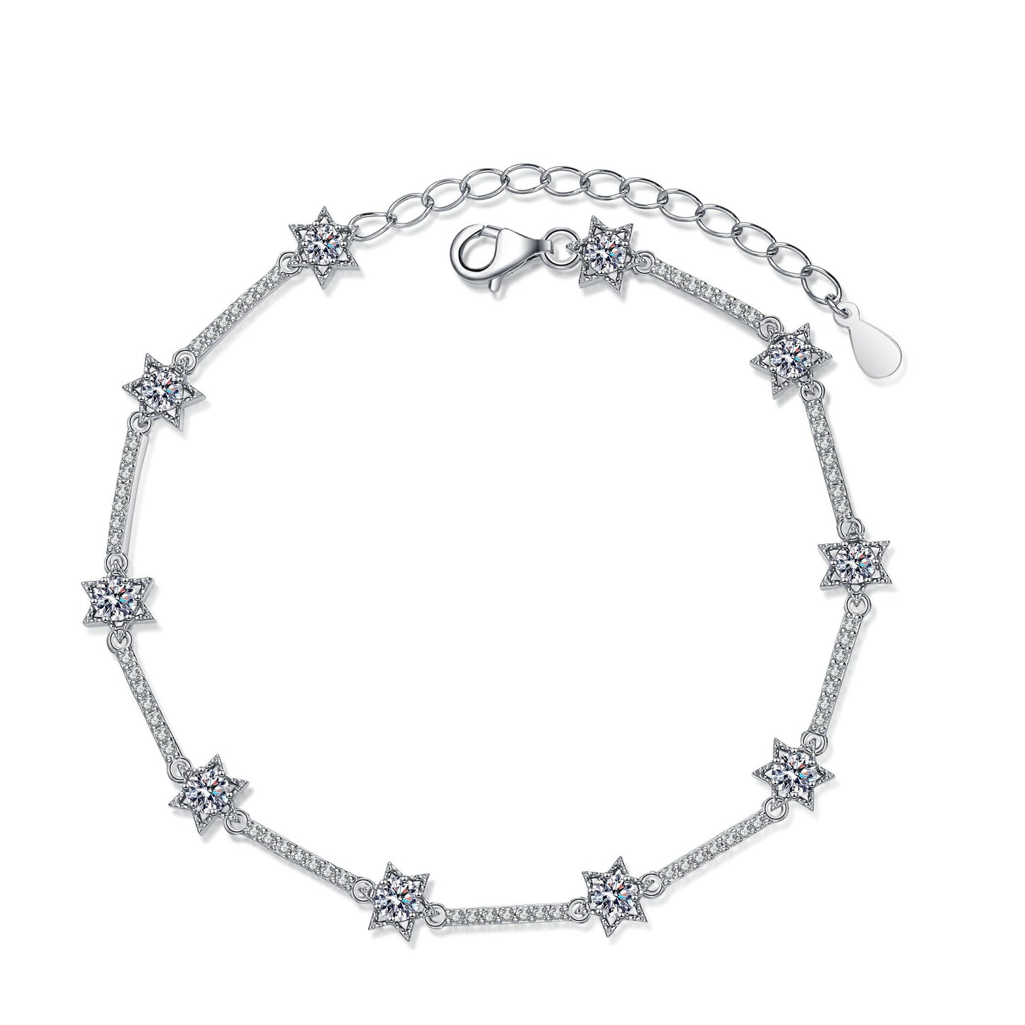 Six Pointed Star Diamond Bracelet-Black Diamonds New York