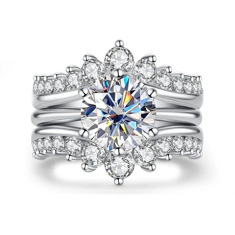 3.0 CT Round Diamond Crown Bridal Set-Black Diamonds New York
