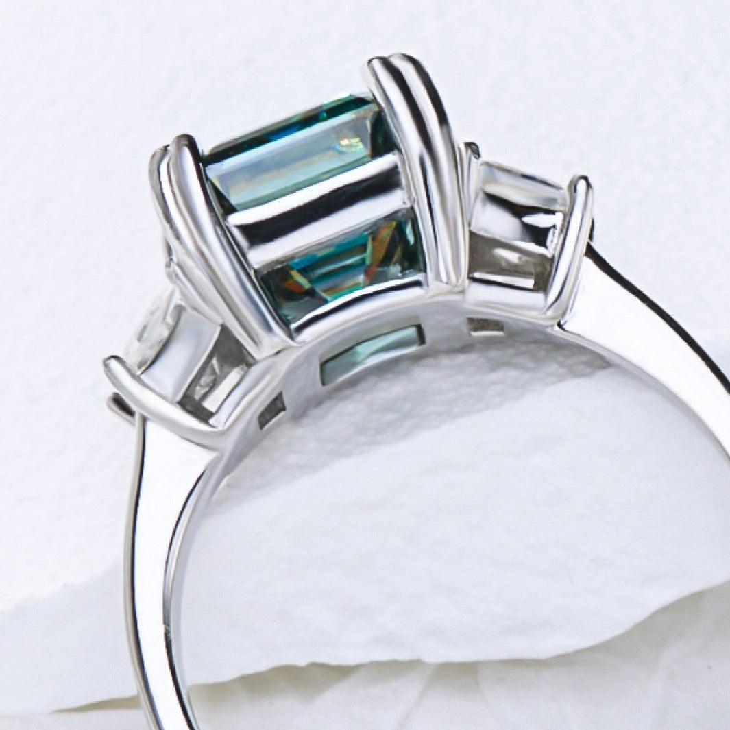 4.0 Ct Emerald Cut Diamond Engagement Ring-Black Diamonds New York