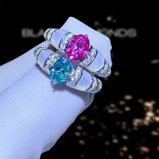 Unique Oval-cut Diamond Ring-Black Diamonds New York