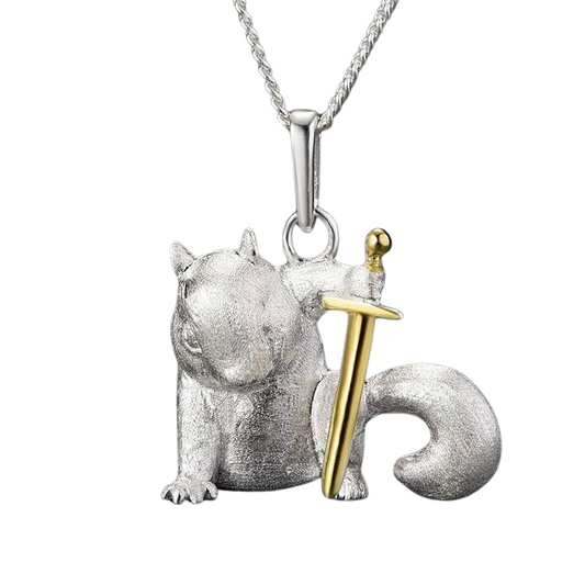Cute Squirrel Necklace-Black Diamonds New York
