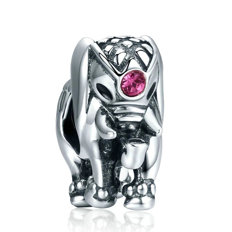 Charming Circus Elephant with Created Diamond Charm-Black Diamonds New York