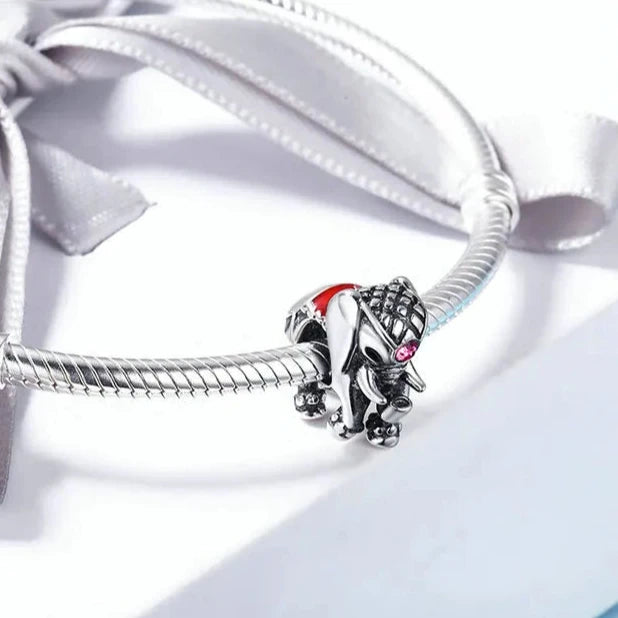 Charming Circus Elephant with Created Diamond Charm-Black Diamonds New York