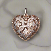 Vintage Love Heart Locket Pendant-Black Diamonds New York