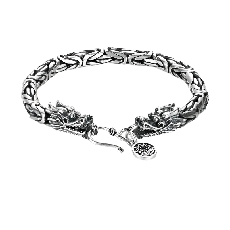 Vintage Dragon Chain Gothic Bracelet-Black Diamonds New York