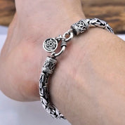 Goth-inspired Antique Silver Bracelet-Black Diamonds New York