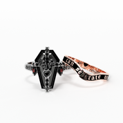 Only Death Can Separate Us Coffin Cut Diamond Wedding Rings-Black Diamonds New York