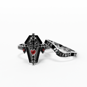 Only Death Can Separate Us Coffin Cut Diamond Wedding Rings-Black Diamonds New York