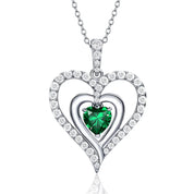 12 Birthstone Gemstone Heart-shaped Necklace-Black Diamonds New York