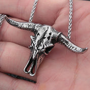 Hip Hop Bull Head Skull Punk Necklace-Black Diamonds New York