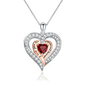 Birthstone Heart Pendant Necklace-Black Diamonds New York