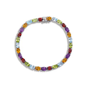 Oval-cut Rainbow Multi-gemstone Bracelet-Black Diamonds New York