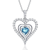 12 Birthstone Gemstone Heart-shaped Necklace-Black Diamonds New York