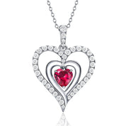 12 Birthstone Gemstone Heart-shaped Necklace-Black Diamonds New York