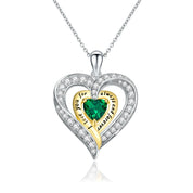 Birthstone Heart Pendant Necklace-Black Diamonds New York