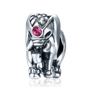 Charming Circus Elephant with Created Diamond Charm-Black Diamonds New York