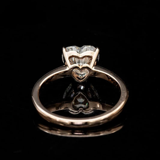Vintage 9k Rose Gold 1.5 Ct Heart Diamond Engagement Ring-Black Diamonds New York