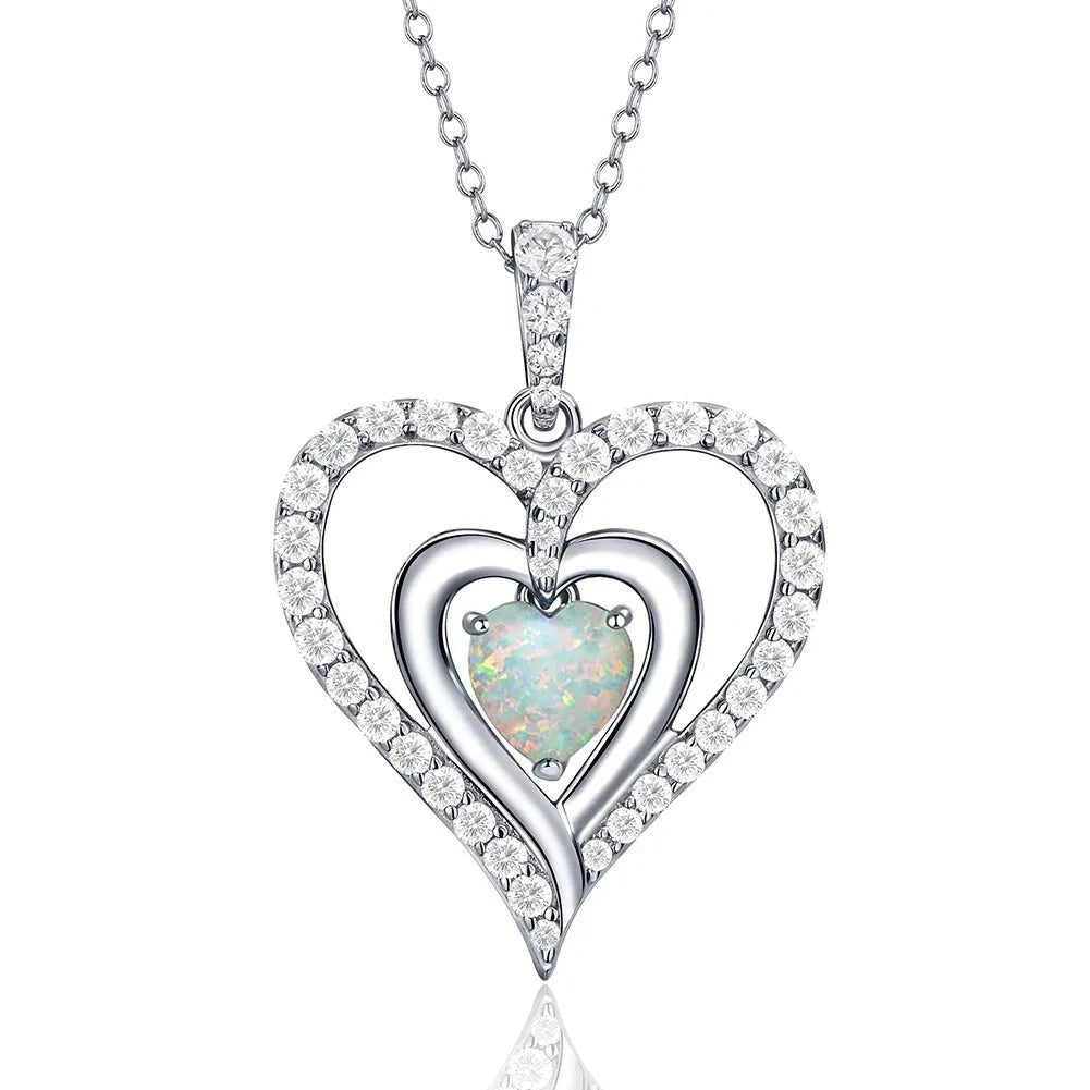 12 Birthstone Gemstone Heart-shaped Necklace-Black Diamonds New York