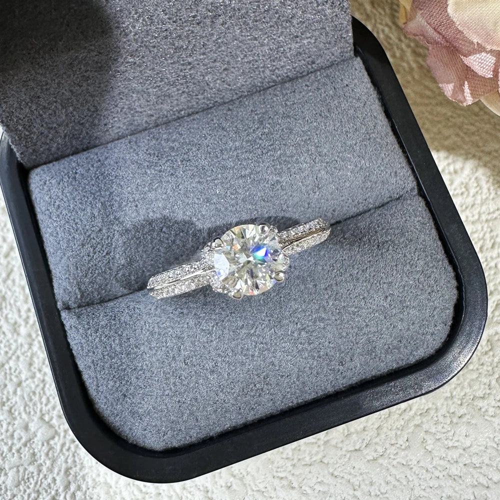 6mm Round Cut Diamond Engagement Ring-Black Diamonds New York