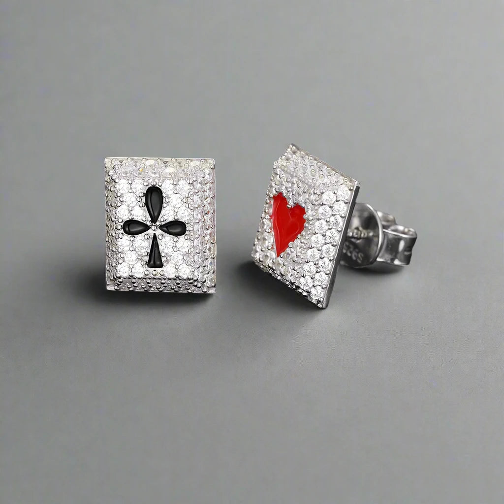 Poker Diamond Stud Earrings-Black Diamonds New York