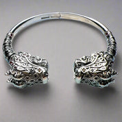 Dragon Head Punk Vintage Cuff Bracelet-Black Diamonds New York