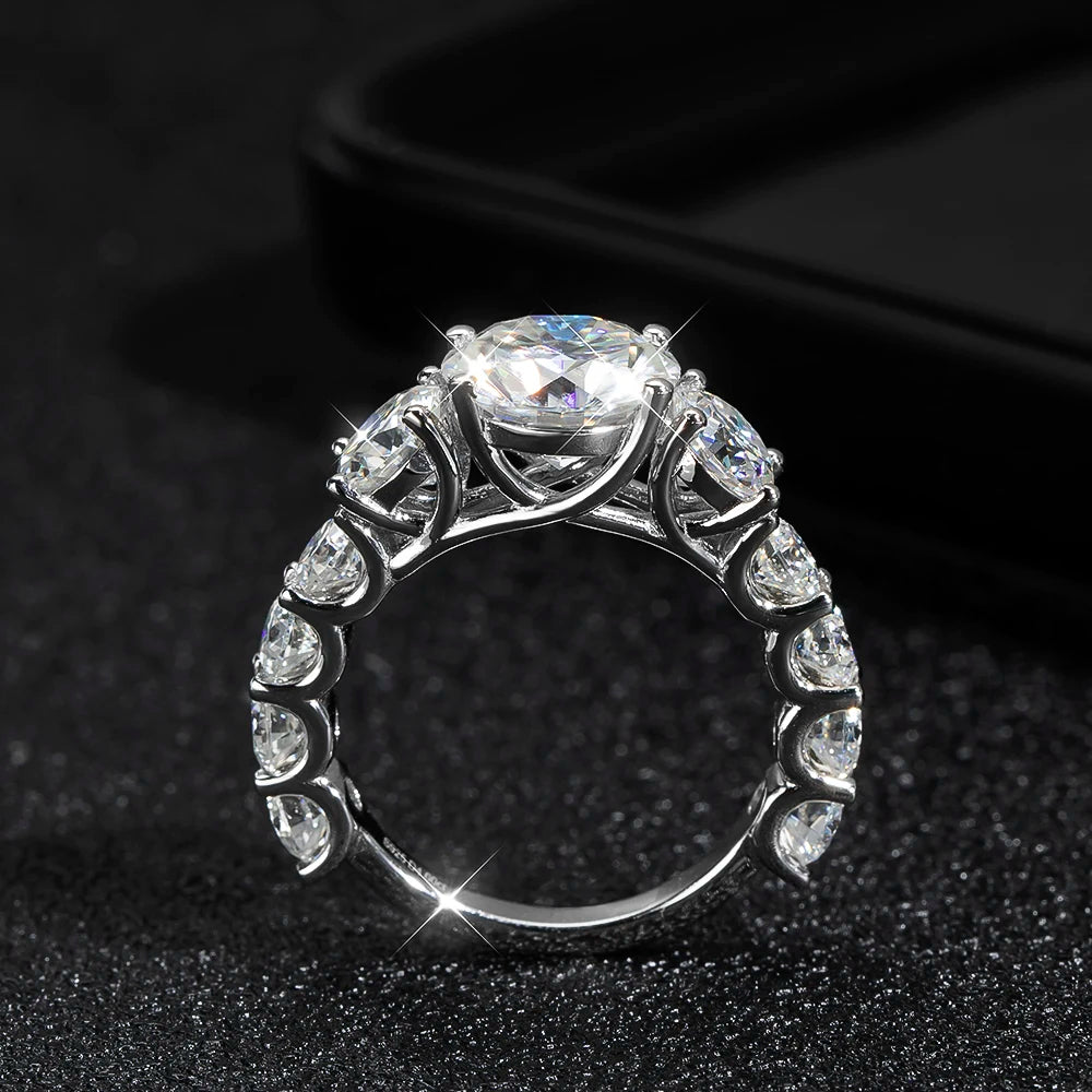 8.9 Ctw Round Diamond Engagement Ring Set-Black Diamonds New York