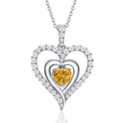 12 Birthstone Gemstone Heart-shaped Necklace-Black Diamonds New York