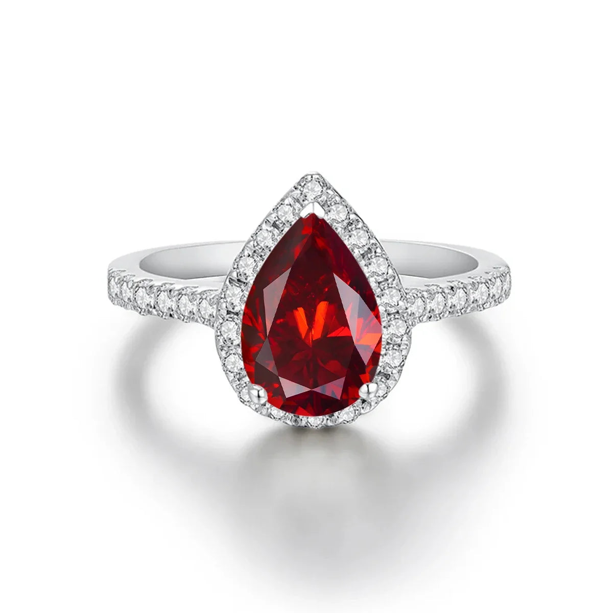 2.0 Ct Pear Cut Diamond Halo Engagement Ring-Black Diamonds New York