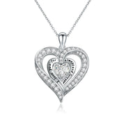 Birthstone Heart Pendant Necklace-Black Diamonds New York