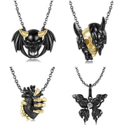 Black Skeleton Mask Pendant Necklace-Black Diamonds New York