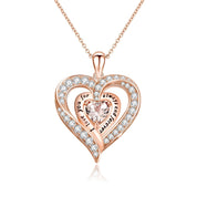 Birthstone Heart Pendant Necklace-Black Diamonds New York