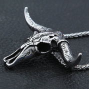 Hip Hop Bull Head Skull Punk Necklace-Black Diamonds New York