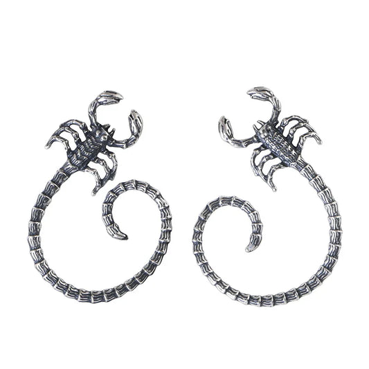 Retro Vintage Punk Style Scorpion Earrings-Black Diamonds New York