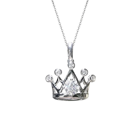 1.0 Ct Round Cut Diamond Crown Necklace-Black Diamonds New York