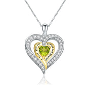 Birthstone Heart Pendant Necklace-Black Diamonds New York