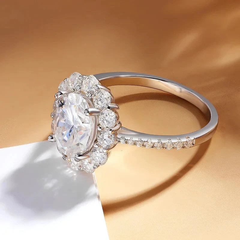 2.0 Ct Oval Cut Diamond Halo Engagement Ring-Black Diamonds New York
