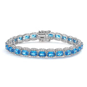 Radiant-cut Nano Crystal Halo Bracelet-Black Diamonds New York